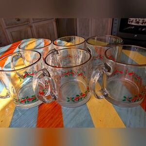 Libbey Vintage 1980ies Arby's Christmas Set of 6 Mugs